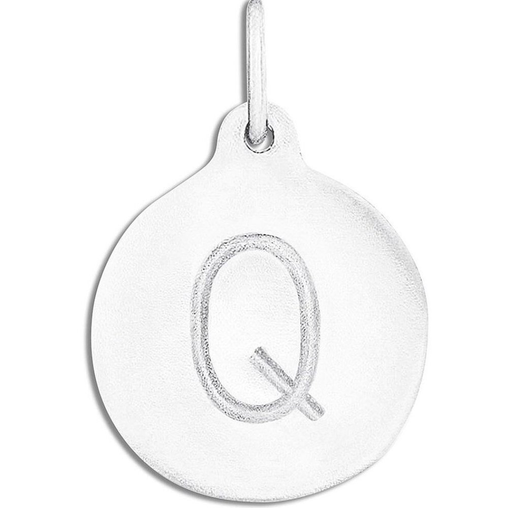 Helen Ficalora Sterling Silver Alphabet Initial Q Pendant/ Disk Charm